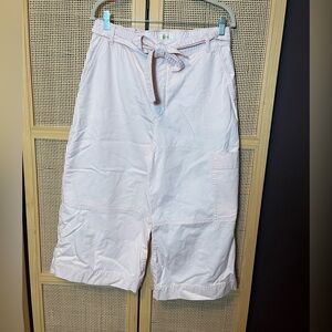 Anthropologie Maeve Wide Leg Light Pink Utility Capris Women’s M